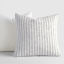  2-Pack Decor Throw Pillows Gray Yarn-Dyed Bengal Stripe and Solid