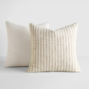 Yarn-Dyed Bengal Stripe / Solid Natural 2-Pack Decor Throw Pillows Natural Yarn-Dyed Bengal Stripe and Solid