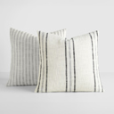  2-Pack Decor Throw Pillows Yarn-Dyed Bengal Stripe and Framed Stripe in Gray