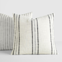  2-Pack Decor Throw Pillows Yarn-Dyed Bengal Stripe and Framed Stripe in Gray