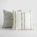  2-Pack Decor Throw Pillows Yarn-Dyed Bengal Stripe and Framed Stripe in Blue