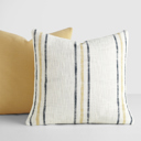 Yarn-Dyed Framed Stripe / Solid Mustard 2-Pack Decor Throw Pillows Mustard Yarn-Dyed Framed Stripe and Solid