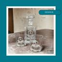  Custom Engraved Whiskey Decanter & Two Custom Engraved Whiskey Glasses