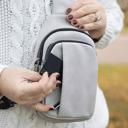 Gray Custom Personalized Crossbody Bag – Creekside Collection with Adjustable Strap & Multiple Pockets