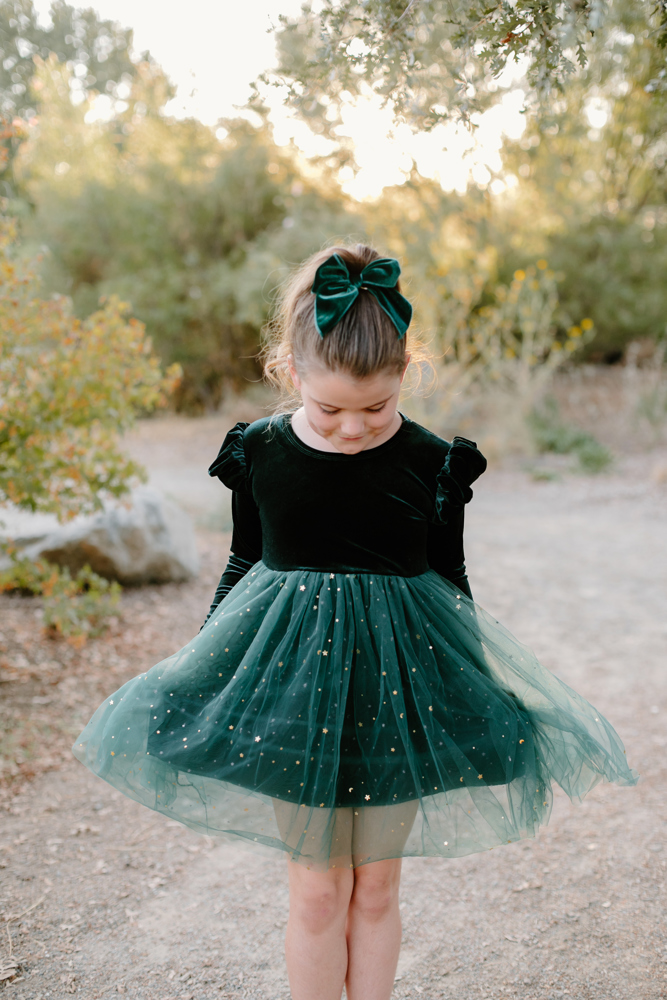 Green Velvet and Tutu dress 