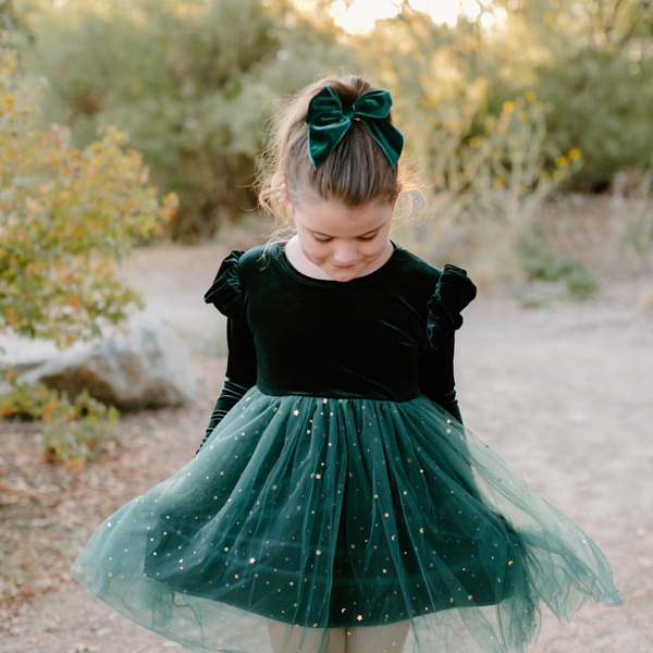 Green Velvet and Tutu dress 