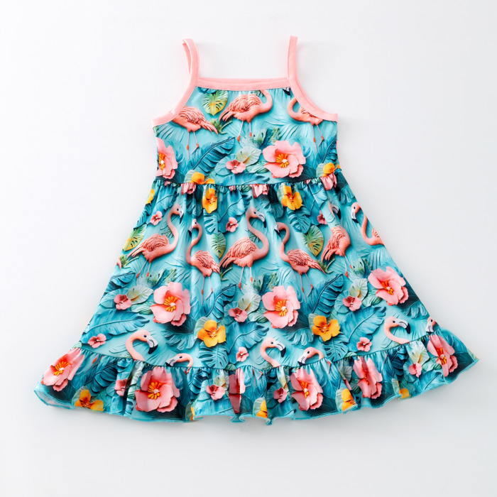 Flamingo Tank Ruffle Dress 