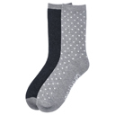 grey polka dot Gaahuu Womens super soft full cushioned boot socks/2 pr 