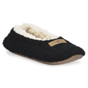 black Gaahuu womens textured knit soft sole non slip ballerina slippers