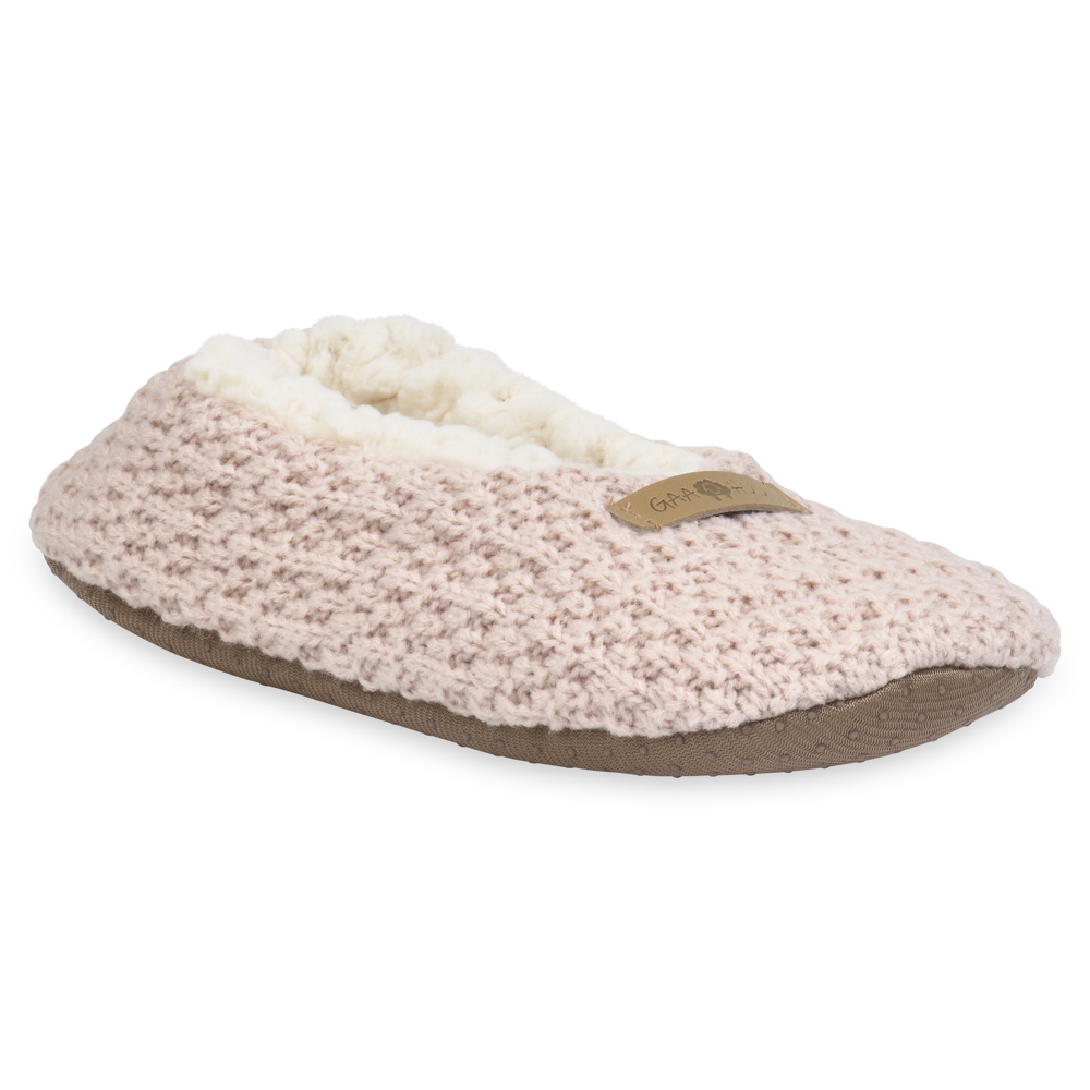 Gaahuu womens textured knit soft sole non slip ballerina slippers