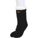 black 2 layer faux shearling Gaahuu womens faux shearling lined slipper socks with non slip bottom