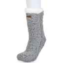 grey 2 layer faux shearling Gaahuu womens faux shearling lined slipper socks with non slip bottom