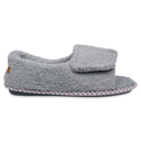 grey S Gaahuu womens cozee fleece adjustable open toe fullfoot slipper