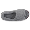 grey S Gaahuu womens cozee fleece adjustable open toe fullfoot slipper