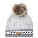 grey sheep Gaahuu Womens super soft faux fur pom cuff cap