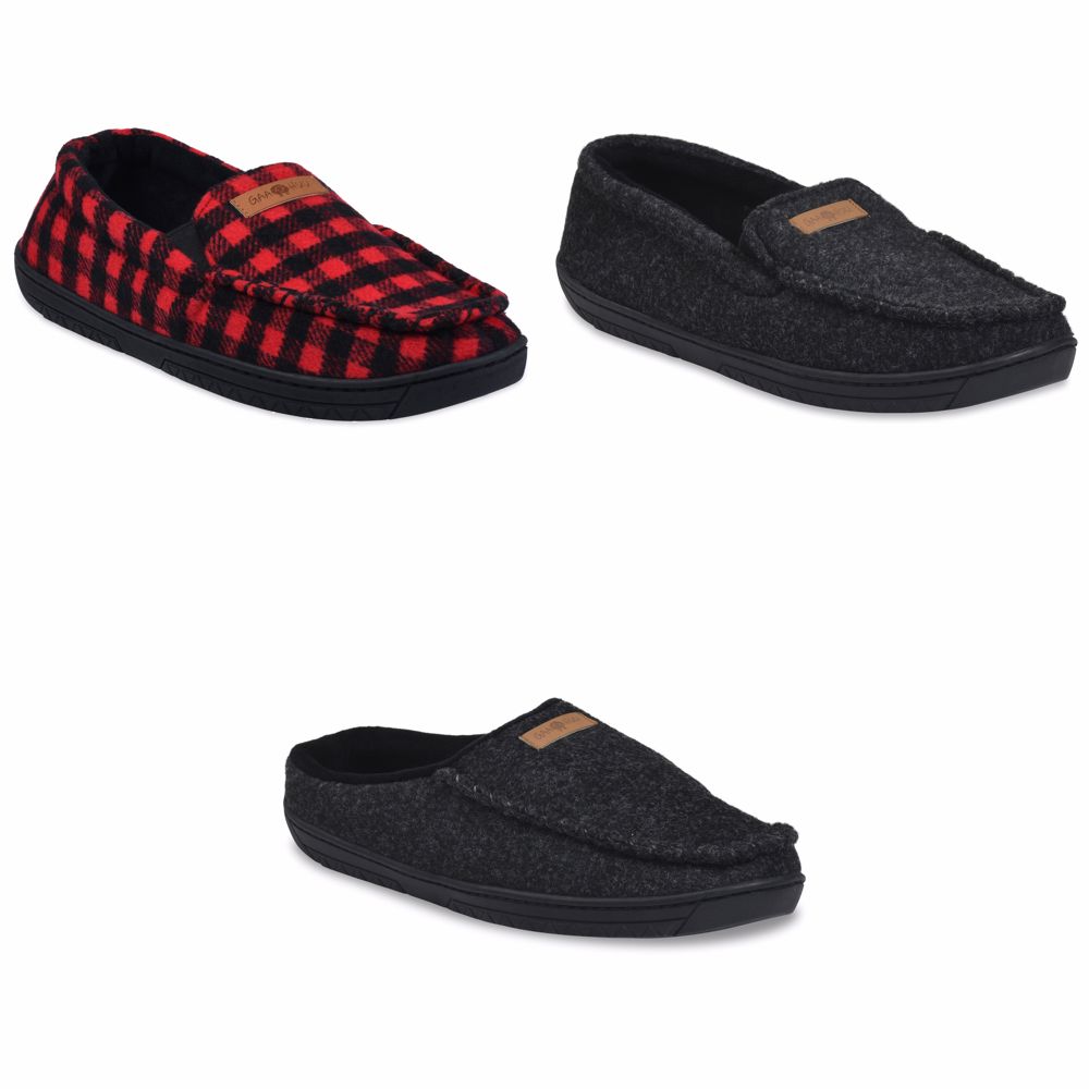 Gaahuu mens  faux wool memory foam mocassin slippers