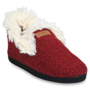 ruby red L Gaahuu womens textured knit faux fur collared memory foam slipper boot