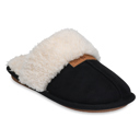 black L Gaahuu womens polysuede faux shearling lined memory foam scuff slipper