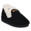 black L Gaahuu womens cozee fleece faux shearling collared memory foam slipper boot