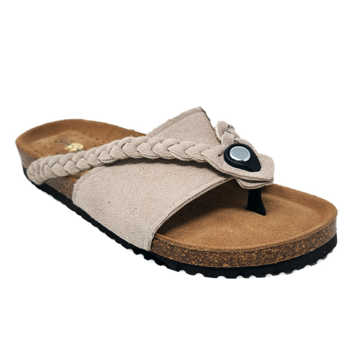 gaahuu womens leather braided thong memory foam footbed sandal