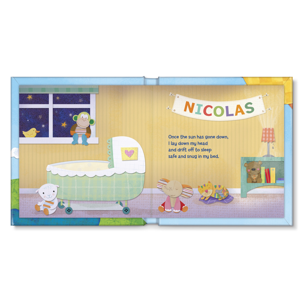 Hello World! - personalized board book - blue