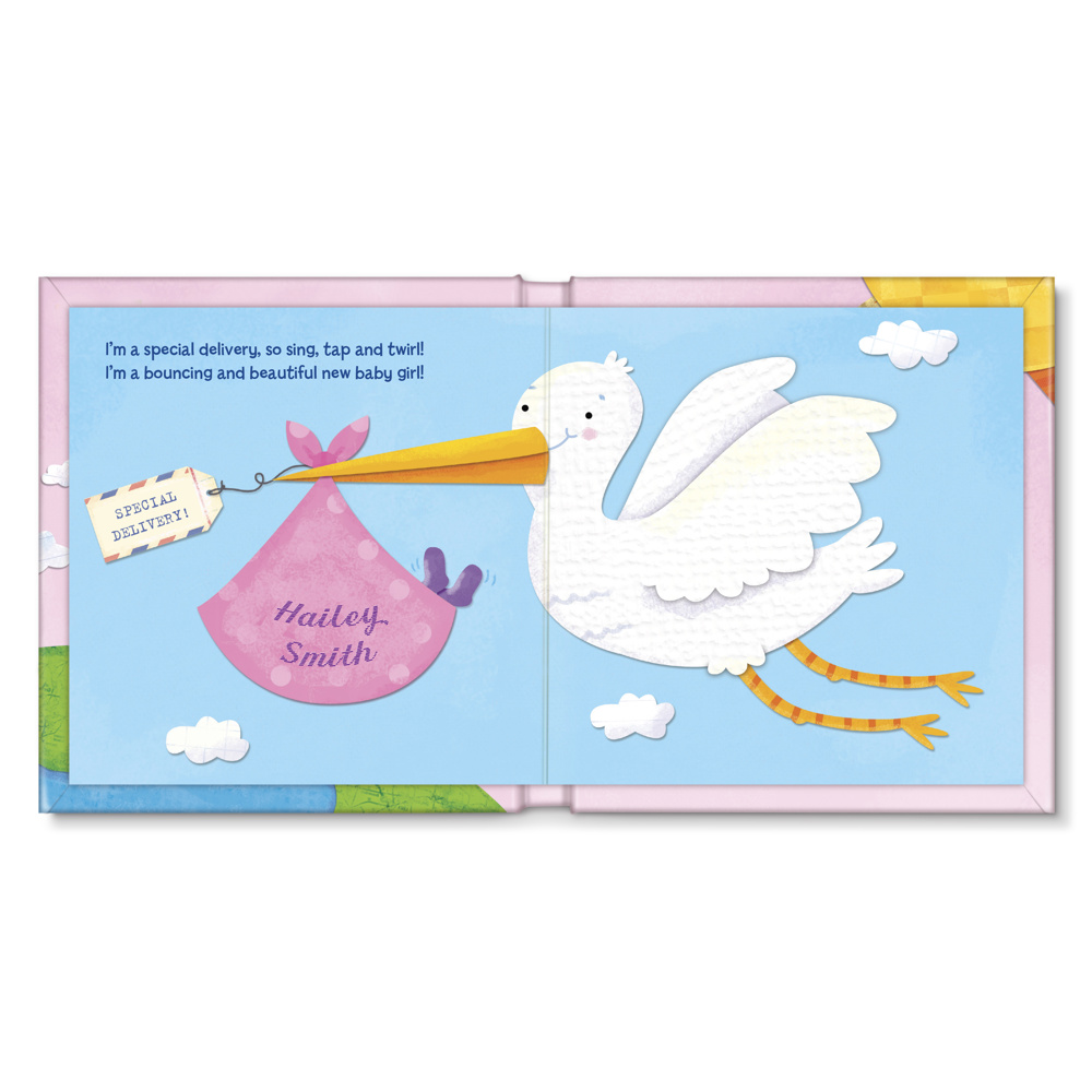 Hello World! - personalized board book - pink