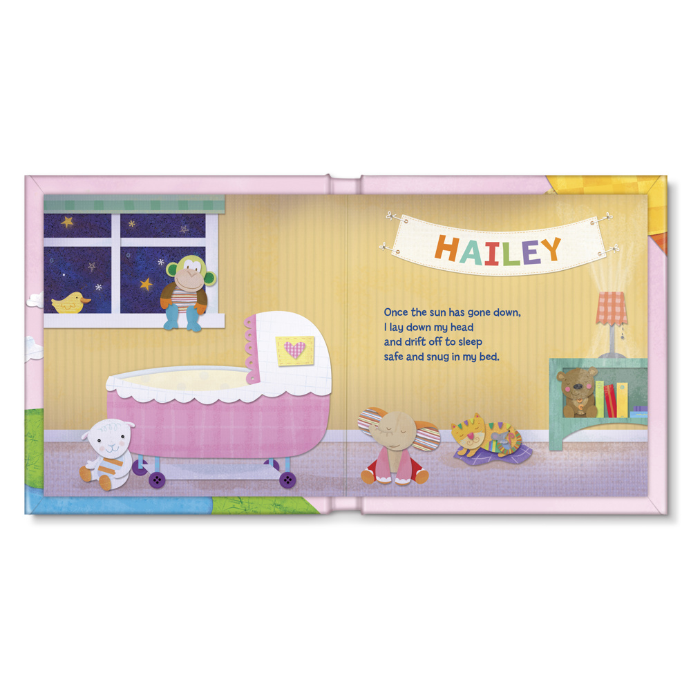 Hello World! - personalized board book - pink