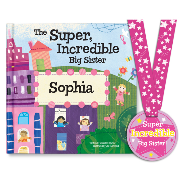 The Super, Incredible Big Sister - personalized book and medal