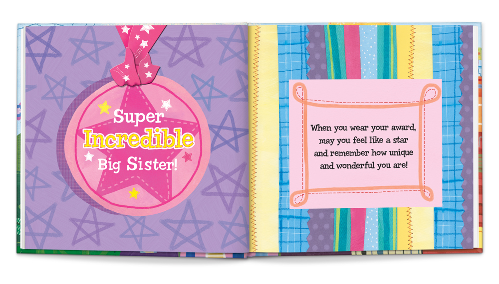 The Super, Incredible Big Sister - personalized book and medal