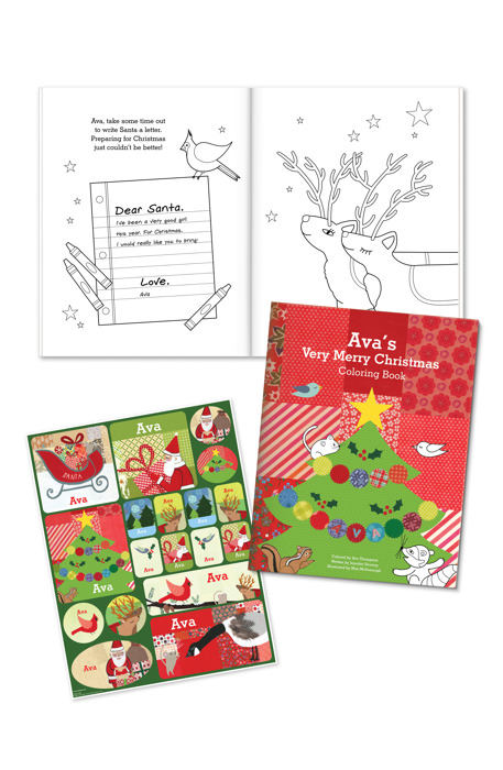 My Very Merry Christmas Personalized Color Book and Sticker Gift Set