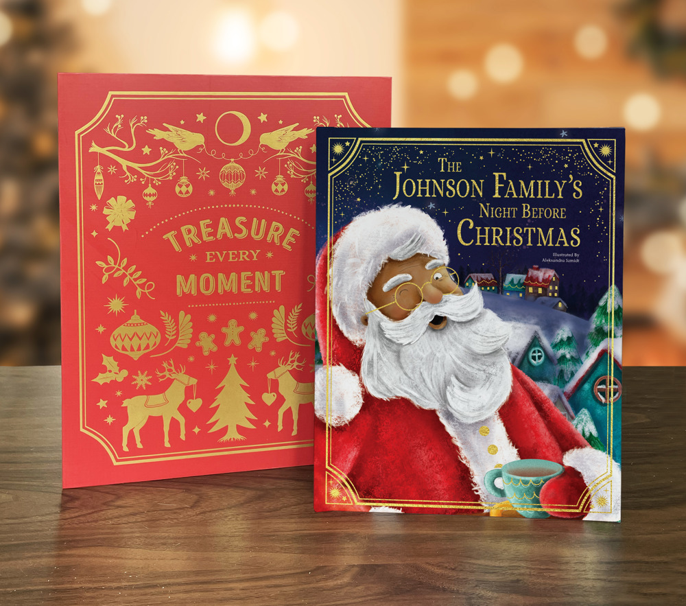 Our Family's Night Before Christmas - Gold -  personalized book and keepsake giftbox