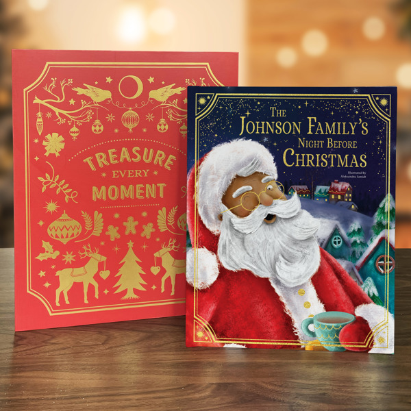 Our Family's Night Before Christmas - Gold -  personalized book and keepsake giftbox