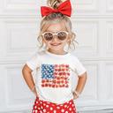  Floral American Flag Short Sleeve Tee for Girls | Multiple sizes available