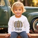  Fall Graphic Tee for Toddler Boys | Personalized Pumpkin Football  | Long Sleeve Tee