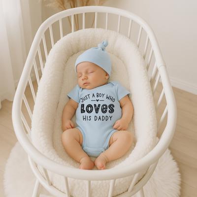 Just a Boy Who Loves His Daddy Blue Short Sleeve Onesie | Multiple Sizes