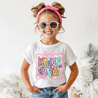 BACK TO SCHOOL Pre -K, Kindergarten, First Grade, Second Grade Short Sleeve Tee for Girls Multiple sizes 