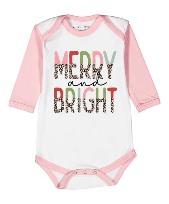 Christmas Graphic Bodysuit for Baby | Merry & Bright | Holiday Graphic for Baby