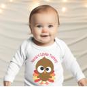  Thanksgiving Graphic Bodysuit for Baby | Personalized Nana's Little Turkey | Long Sleeve Bodysuit for Baby  | Thanksgiving Baby