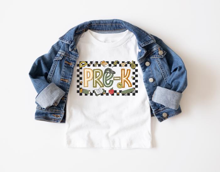 BACK TO SCHOOL PRE-K Green Short Sleeve Tee for Boys  