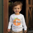  Fall Halloween Graphic Tee for Toddlers | Personalized Pumpkin Alphabet | Long Sleeve Toddler Tee