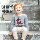  Toddler Christmas Graphic Tshirt | Red Plaid Reindeer | Gray Long Sleeve Holiday Graphic Tee | Holiday Grpahic Tee for Toddlers | Festive Tshirt
