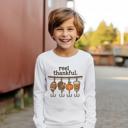  Thanksgiving Graphic Tee for Boys | Reel Thankful | Long Sleeve Cotton Tee for Boys | Fishing Graphic Tee