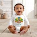 Fall Graphic Tee | Personalized for Baby | Thanksgiving Football Turkey | Long sleeve Bodysuit Onesie