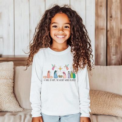 Christmas Graphic Tee for Girls | A Thrill of Hope | Long Sleeve Holiday Graphic Tee for Girls | Christian Christmas Graphic Tee for Girls