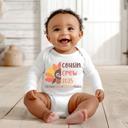  Thanksgiving Graphic Bodysuit for Baby | Personalized Thanksgiving Turkey Cousin Crew Long SLeeve Bodysuit | Cousin Crew Baby