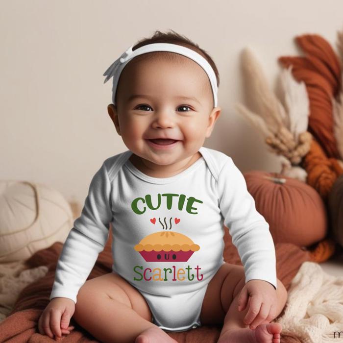 Thanksgiving Graphic Bodysuit for Baby | Cutie Pie | Personalized Holiday Baby Top