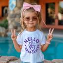  BACK TO SCHOOL Hello Kindergarten Peace Sign Gray  or White Short Sleeve Tee for Boys or Girls