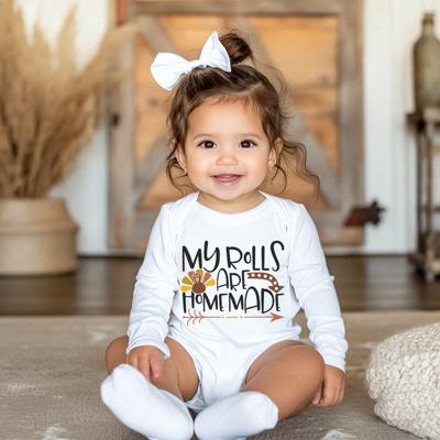 Thanksgiving Baby Bodysuit | My Rolls are Homemade | Long sleeve Graphic Bodysuit for Baby