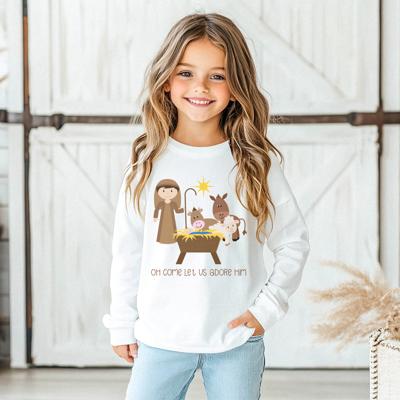 Christmas Graphic tee for Boys & Girls | Oh Come Let Us Adore Him | Holiday Graphic Tee for Kids | Christian Graphic Christmas Tee