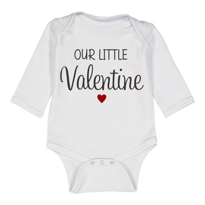 Our Little Valentine | Valentine Graphic for Baby | Baby Shower Gift | Long Sleeve Bodysuit